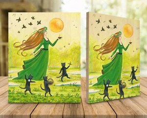 Letrero estampado de madera RYTA varios tamaños arte Imbolc primavera diosa pagana puente - Imagen 1 de 1