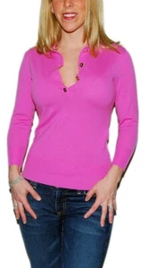 $498 Ralph Lauren Womens Polo Cashmere 3/4 Sweater Pink Gold Slim Fit Medium - Bild 1 von 3