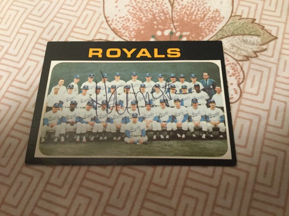 1971 Topps Royals Team Card Hal McRae Autographed Baseball Card #742 Rare - Изображение 1 из 1