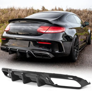 REAL CARBON Rear Bumper Diffuser Lip For Mercedes Benz C205 C63 2015-2019 - Bild 1 von 16