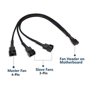 3 Way 4 Pin PWM 12 inch PC Fan Splitter Extension Cables 5-Pack - Picture 1 of 4