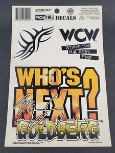 VINTAGE WCW NWO BILL GOLDBERG STATICALS STATIC DECALS CLINGS UNUSED 1998 RARE - Picture 1 of 4