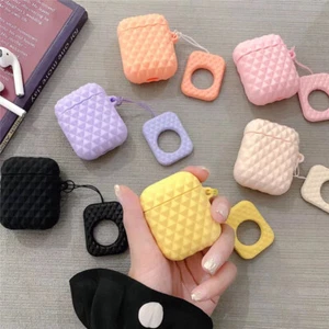 Diamond Rubber Silicone 1st & 2nd Gen Apple Air pods Case Cover Skin Protector - Picture 1 of 10