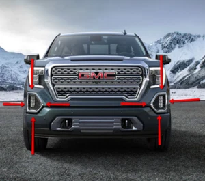 2019-2023 GMC Sierra 1500 OEM LH & RH Chrome Fog Lamp Bezels Excludes SLE,Base - Picture 1 of 1