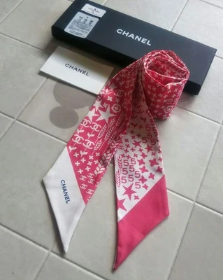 Chanel Silk Hair Band Twill Logo Colorful Star & Motifs Used - Image 1 of 4