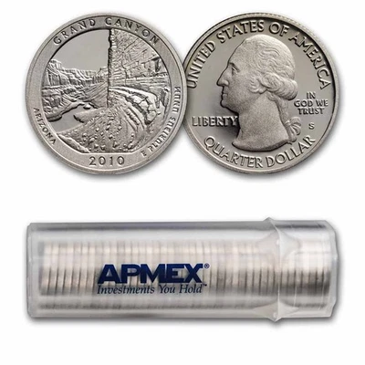 2010-S ATB Quarter Grand Canyon Park Proof 40-Coin Roll (Silver) - Image 1 of 3