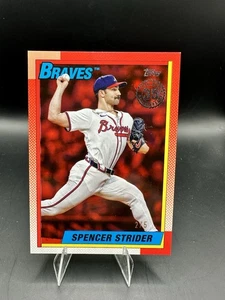2025 Topps Series 2 Spencer Strider Red Parallel /5 1990 35th Braves #90B2-32 - Picture 1 of 1