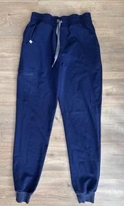 Figs Jogger Scrub Pants Womens SMALL Navy Blue High Waisted Zamora Zip Pocket - Picture 1 of 3