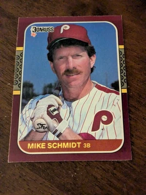 Tarjeta de béisbol 1987 Donruss Mike Schmidt Philadelphia Phillies #160 día de apertura Foto 1 de 2