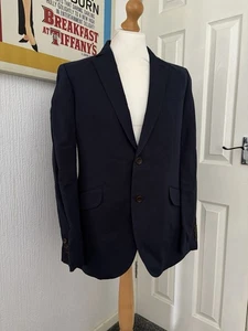 Crew Clothing Company Herren Ashton Blazer Dark Navy Baumwolle Leinen 42 Sakko - Bild 1 von 13