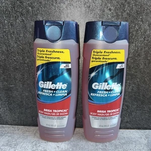 2er-Set Gillette Fresh + Clean Brisa Tropical Tropical Breeze Duschgel 16 Oz. - Bild 1 von 1