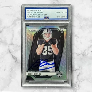 Brock Bowers Signed 2024 Prizm Image Variation Refractor Rookie RC PSA 10 AUTO  - Picture 1 of 2