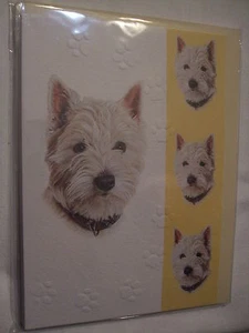 CARTE + ENVELOPPE - chien WEST HIGHLAND TERRIER - Picture 1 of 1