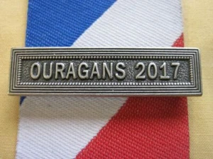 Agrafe  OURAGANS 2017  Métal Argenté Médaille de la Sécurité Intérieure  - Picture 1 of 1
