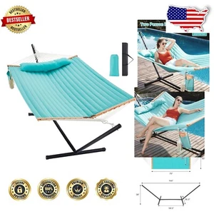 Extra Large Hammock with Steel Stand - Supports 480lbs for Ultimate Relaxation - Picture 1 of 8