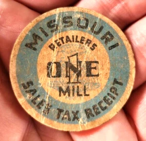 Missouri Einzelhändler One Mill Umsatzsteuer Quittung Karton Token - Bild 1 von 2