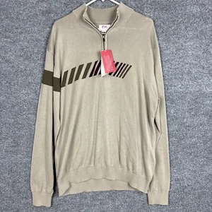 NEW Cutter & Buck Men's Pullover Tan stripe Geometric Sweater Size XL - Picture 1 of 9