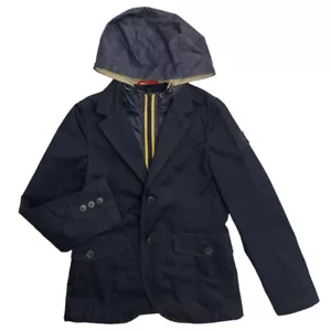 B12-Fay, 8Y, l/s cotton/twill jacket coat hooded (8 Years, Navy Blue) - Picture 1 of 3