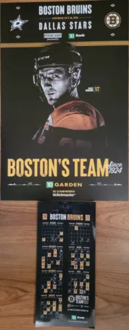 Boston Bruins 2021~2022 Opening Night Patrice Bergeron Poster & Magnet Schedule Cover