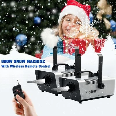 2x 600W Snow Machine Stage DJ Snowflake Machine Fake Snow Xmas Decor with Remote - Image 1 of 4