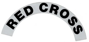 RED CROSS - Highly Reflective FIRE HELMET CRESCENT DECALS - A PAIR - Picture 1 of 1