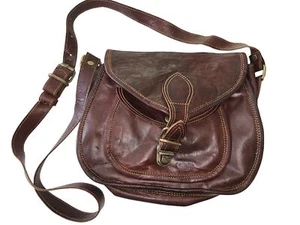 Firu Vintage Handmade Crossbody Brown Leather Shoulder Bag Purse - Bild 1 von 8