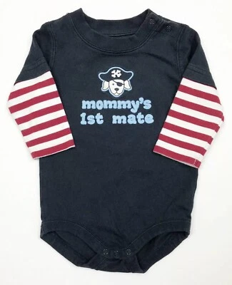 Gymboree 2010 Tiny Pirates Mommy’s 1st Mate Bodysuit Puppy Dog Nautical 3-6 Mo - Image 1 of 4