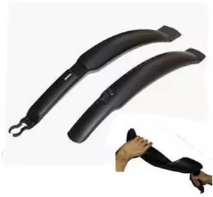 Juego de bicicleta de montaña delantera trasera Trail Mudguards envoltura completa negra - Imagen 1 de 4