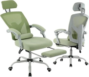 Ergonomic High-Back Mesh Office Task Chair with Adjustable Headrest Footrest - Picture 1 of 19