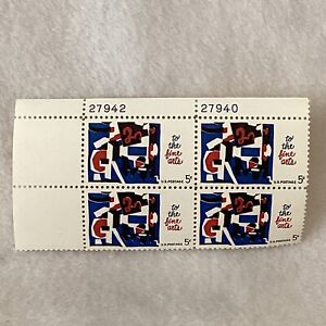 MINT US Postage Stamps To the Fine Arts 1964 5¢ 4 Stamp Plate Block MNH