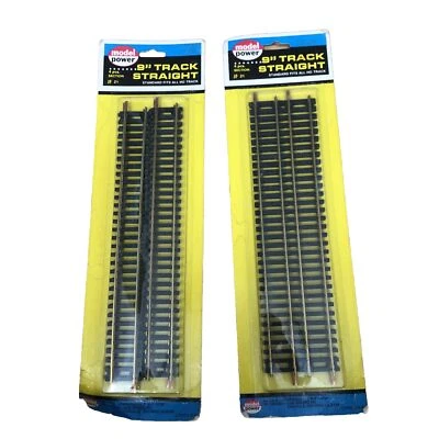 (2) PAIR - MODEL POWER HO SCALE 9" STRAIGHT TRACK 4-PIECE SECTION PACK #21  - Image 1 of 2