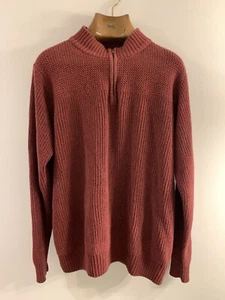 RED HEAD MENS RED PULLOVER QUARTER 1/4 ZIP ADULT SWEATER IN SIZE - Picture 1 of 7