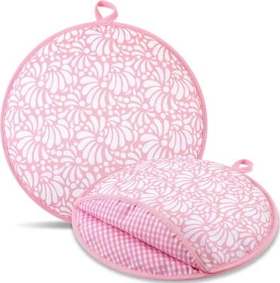 Bolsa para calentador de tortillas de 2 piezas de 12 pulgadas, patrón de cerámica Talavera rosa blanco mexicano Foto 1 de 4