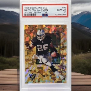 Napoleon Kaufman 1998 Bowman's Best Atomic Refractor #/100 Rare Pop 1/1 PSA 10 - Bild 1 von 3
