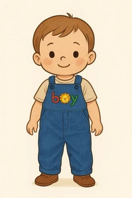 Mono Health Tex Vintage Años 70 80 Niño Pequeño 24M Azul Pana Bordado Retro Foto 1 de 4