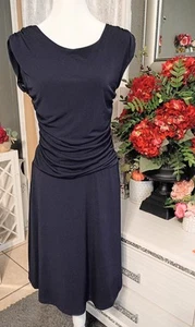 En Focus Womens Navy Blue Sleeveless Stretch Bodycon Dress Size 8P - Picture 1 of 7