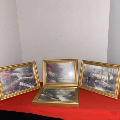 Juego de 4 litografías Thomas Kinkade "El jardín de la promesa" enmarcadas-6”X8” Foto 1 de 4