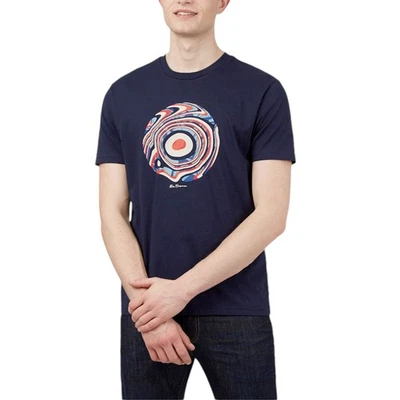 Ben Sherman 0067 Camiseta Hombre Cuello Verano Diana Logo Informal de Algodón - Imagen 1 de 4