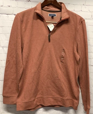 Suéter Pullover Club Room Para Hombre Mediano Rojo Oxidado Cuarto Cremallera 3/4 NUEVO Foto 1 de 4