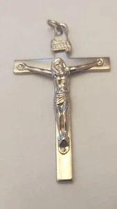 Colgante Cruz Crucifijo Vintage Plata Metal No Marcado Hong Kong - Imagen 1 de 2