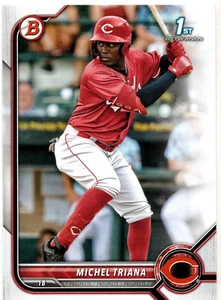 Michel Triana Cincinnati Reds 2022 Bowman Prospects 1st Bowman Card - Picture 1 of 3