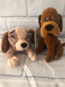 NWT Disney Store Lady and Trusty 8" Bean Stuffed Plush Animal Lady & the Tramp - Picture 1 of 7