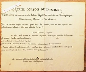 ● Gabriel CORTOIS de PRESSIGNY évêque Saint Malo Besançon né Dijon doc latin - Picture 1 of 2