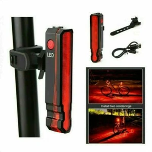 USB Wiederaufladbare Mountainbike Fahrrad Laser 5-LED Rücklicht Fahrrad Lampe - Bild 1 von 12