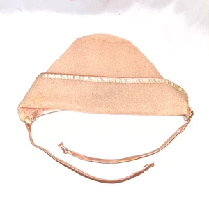 Cappello cofano bambola rosa vintage lana Koverlet Kyloom Kentucky Looms bordo seta - Foto 1 di 9