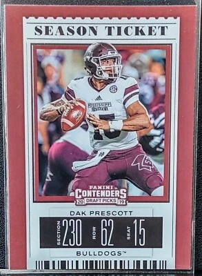 2019 Panini Contenders Draft Picks Dak Prescott #25 Mississippi State Bulldogs  - Image 1 of 2