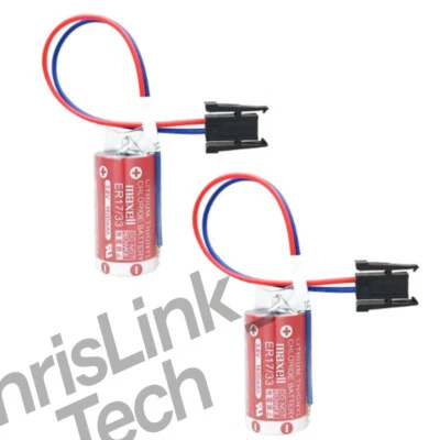 2pcs Battery for Maxell ER17/33 2/3A 3.6V 1600mAh Battery with Black Plug - Image 1 of 4