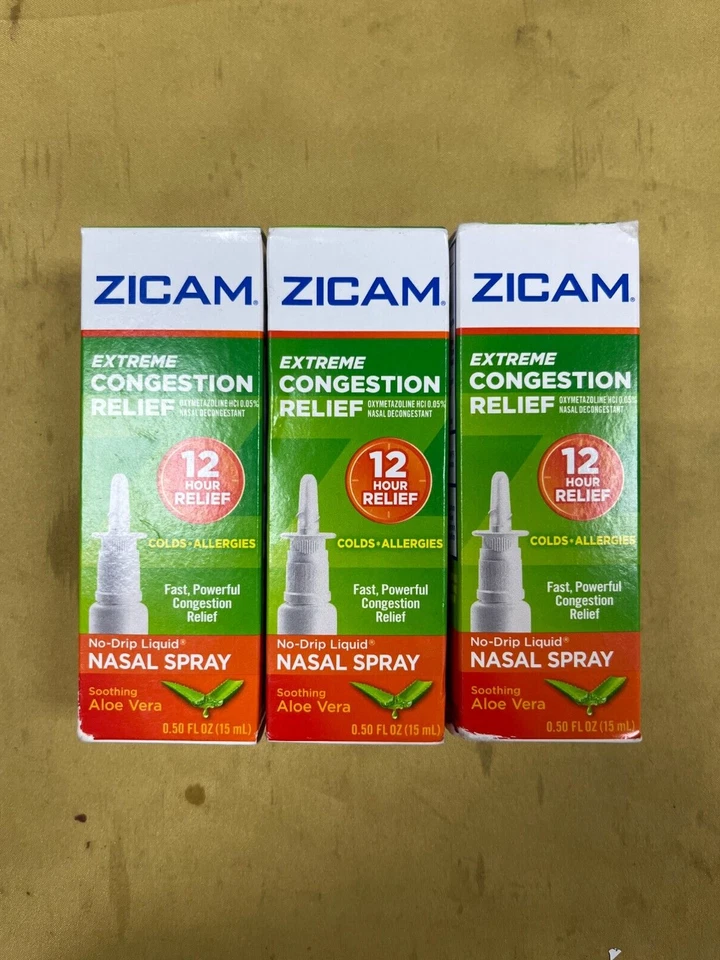 3 nuevos gel nasal líquido Zicam Extreme Alivio de la congestión - 0,5 oz cada caja Ex 09/26 Foto 1 de 1