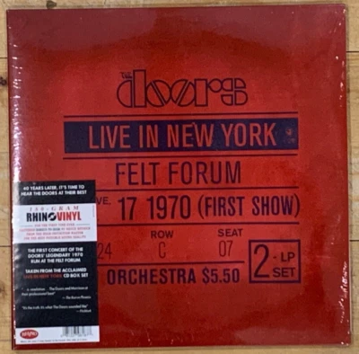 THE DOORS Live in New York Felt Forum 1970 Original 1st Rhino 2LP New Sealed - Image 1 of 2