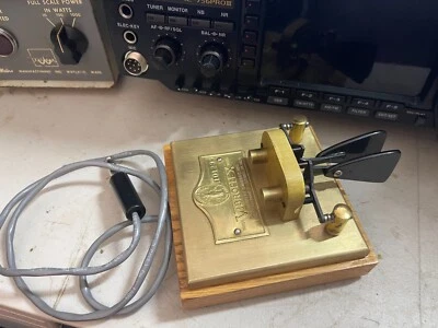 Rare  VIBROPLEX BRASS  SQUARE SPEED RACER IAMBIC  key - Image 1 of 4